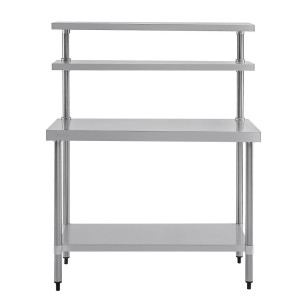 Plieninis stalas su 2 viršutinėmis lentynomis 1200 x 600 mm - Vogue - Fourniresto