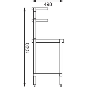 Plieninis stalas su 2 viršutinėmis lentynomis 1800 x 600 mm - Vogue - Fourniresto