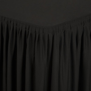 Juodos spalvos stačiakampė staltiesė ir sijonas su raukšlėmis 750 x 1820 mm - FourniResto - Fourniresto