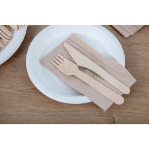 Medinis vienkartinis šakutės 155 mm - 100 vnt. - Fiesta Green - Fourniresto