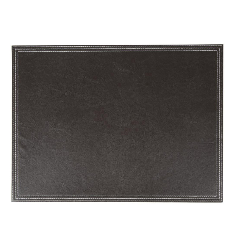 Brown Faux Leather Table Mat 300 x 400 mm - Olympia - Fourniresto Brown Faux Leather Table Mat 300 x 400 mm - Olympia - Fourniresto