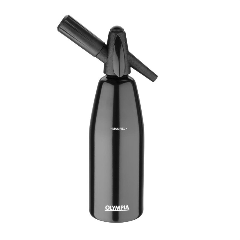 Black 1 L Seltzer Water Siphon - Olympia - Fourniresto Black 1 L Seltzer Water Siphon - Olympia - Fourniresto