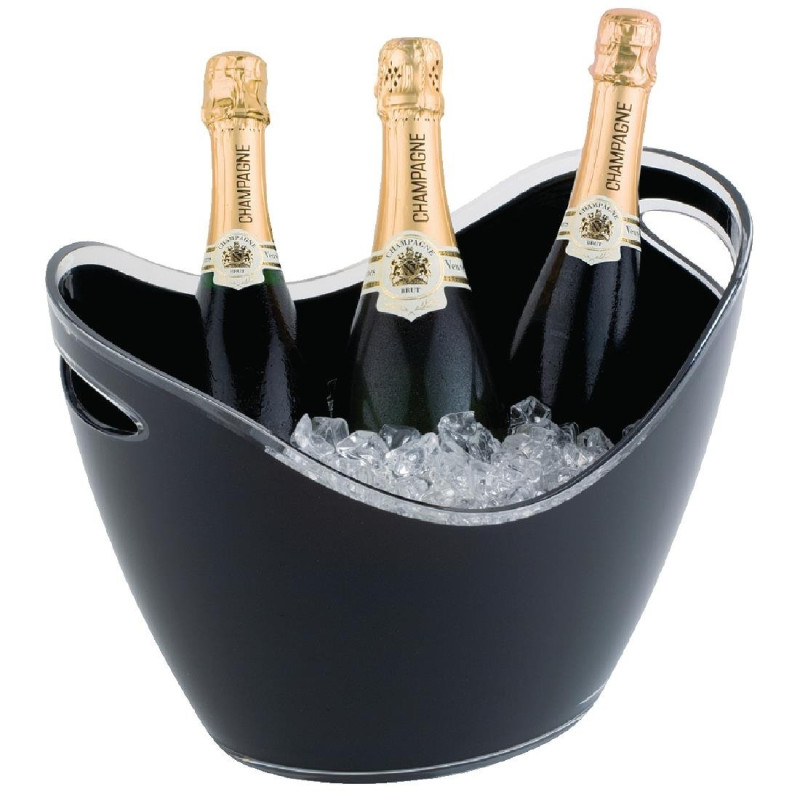 Seau À Vin Ou Champagne Noir Avec Poignées 3 Bouteilles - APS - Fourniresto Seau À Vin Ou Champagne Noir Avec Poignées 3 Bouteilles - APS - Fourniresto