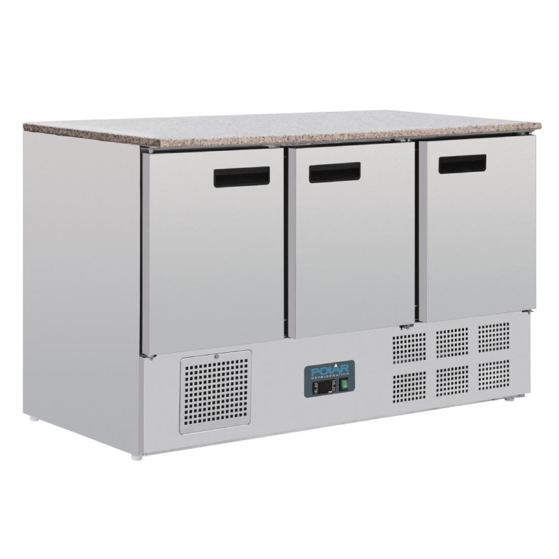 Table Réfrigérée positive avec Plan de Travail en Marbre 368 L - Polar - Fourniresto Table Réfrigérée positive avec Plan de Travail en Marbre 368 L - Polar - Fourniresto