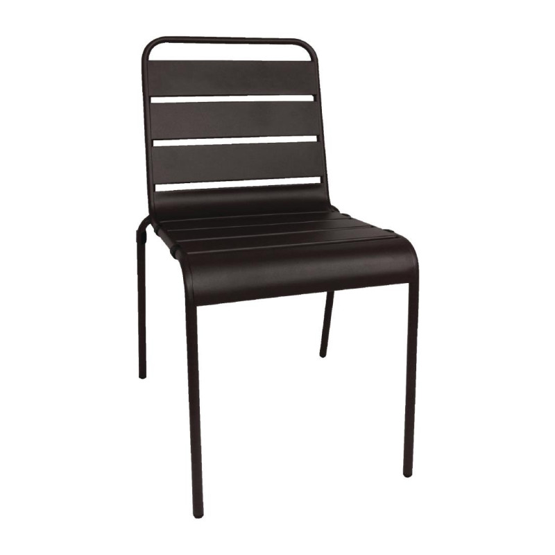 Chaise Empliable à Lattes Noire en Acier - Lot de 4 - Bolero - Fourniresto Chaise Empliable à Lattes Noire en Acier - Lot de 4 - Bolero - Fourniresto