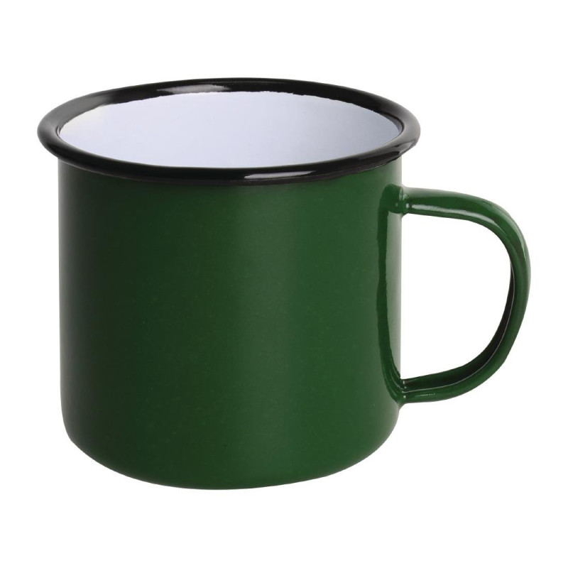 Puodai iš emalio plieno, pilki ir juodi, 350 ml - 6 vnt. - Olympia - Fourniresto