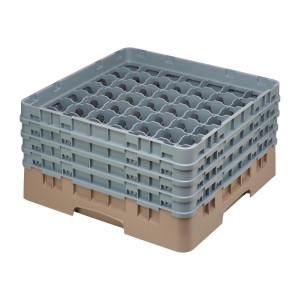 Stiklinių dėklas 49 skyriais Camrack Beige, maksimalus aukštis 215 mm - Cambro - Fourniresto