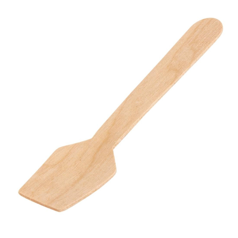 Wooden Ice Cream Spoons 96mm - Pack of 100 - Fiesta Green - Fourniresto Wooden Ice Cream Spoons 96mm - Pack of 100 - Fiesta Green - Fourniresto