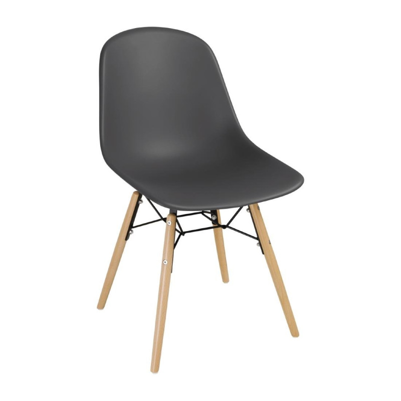 Chaise Moulée en PP avec Structure Métallique Arlo Grise - Lot de 2 - Bolero - Fourniresto Chaise Moulée en PP avec Structure Métallique Arlo Grise - Lot de 2 - Bolero - Fourniresto