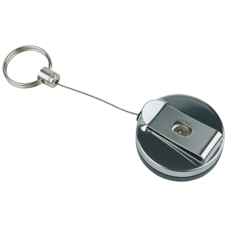 Porteclés Rétractable en Inox - Lot de 2 - APS Porteclés Rétractable en Inox - Lot de 2 - APS