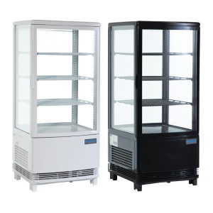 Black Refrigerated Display with Curved Doors 86 L - Polar