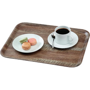 Laminuotas plokščias paviršius su tekstūra "Madeira" tamsaus ąžuolo 460 mm - Cambro - Fourniresto