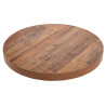 Round Table Top Aged Wood Effect - 600mm - Bolero