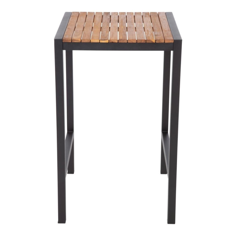 Mange Debout Carré en Acier et Acacia 60 cm - Bolero Mange Debout Carré en Acier et Acacia 60 cm - Bolero