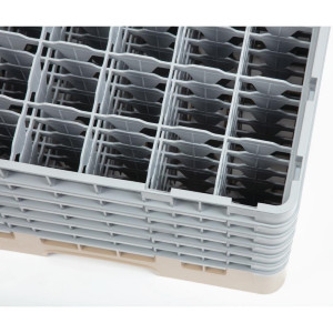 Stiklinių dėklas 36 skyriais Camrack Beige 500 x 500 mm - Cambro