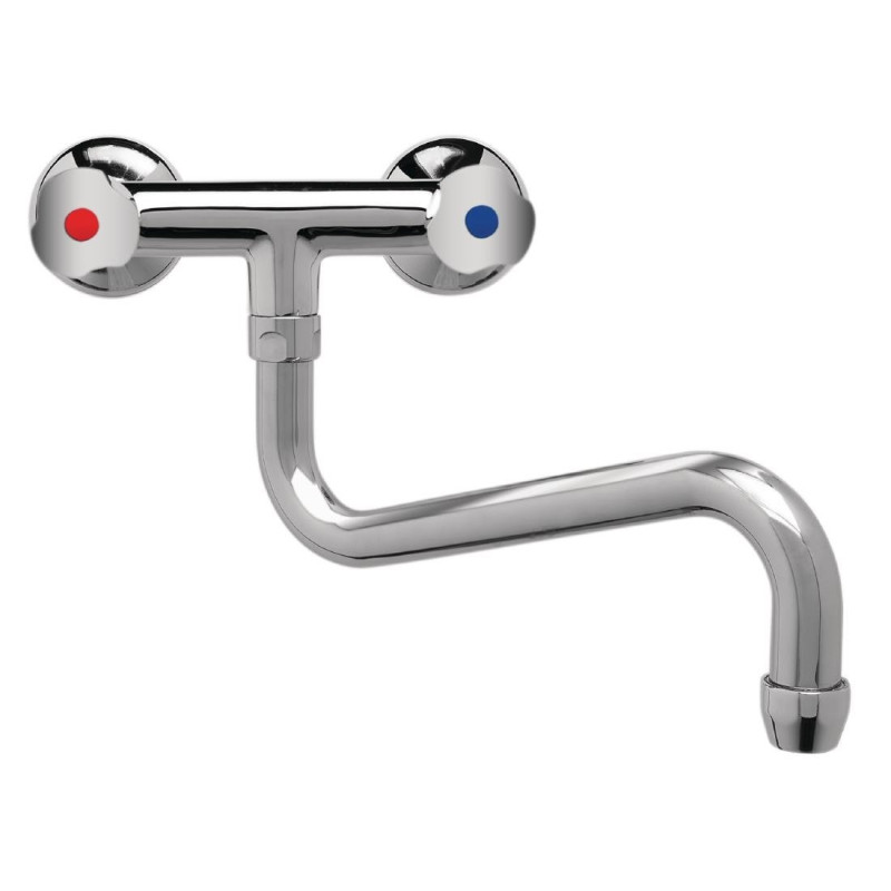 Mixer tap Bitrou Heavy Model 3/4" Wall Mount Low Neck L 300 mm - FourniResto Mixer tap Bitrou Heavy Model 3/4" Wall Mount Low Neck L 300 mm - FourniResto