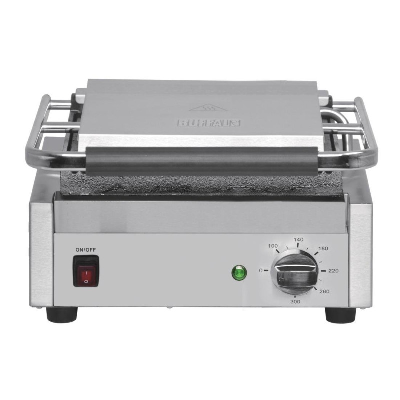 Large Single Contact Grill Ribbed/Ribbed - Buffalo Large Single Contact Grill Ribbed/Ribbed - Buffalo