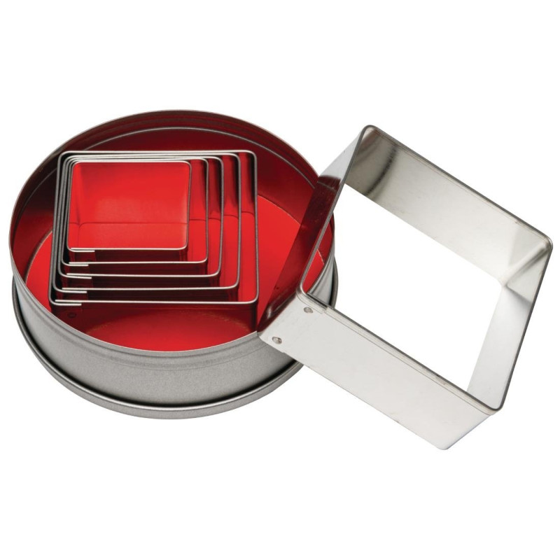 Square Cookie Cutters - Set of 6 - Vogue - Fourniresto Square Cookie Cutters - Set of 6 - Vogue - Fourniresto