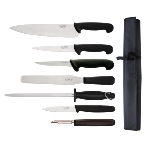 Pradedantiesiems skirtas peilių rinkinys su 265 mm virtuvės peiliu - Hygiplas