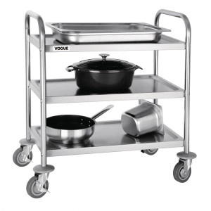 Nerūdijančio plieno vežimėlis - 3 lygiai - L 710 X P 405mm - 128Kg - Vogue