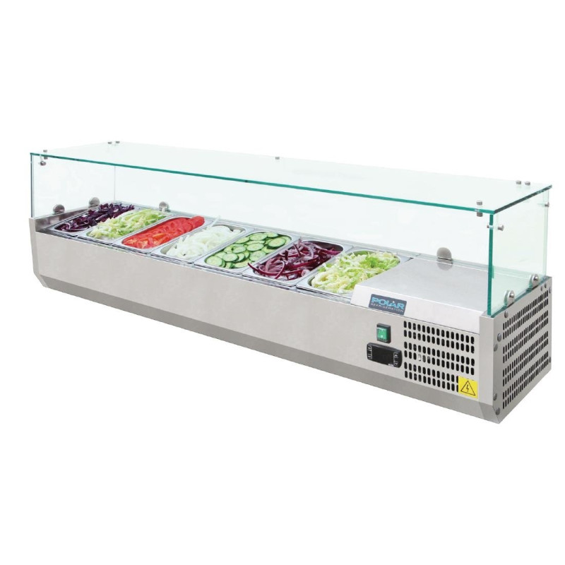 Refrigerated Ingredient Display Case Series G - 7X GN 1/4 - Polar - Fourniresto Refrigerated Ingredient Display Case Series G - 7X GN 1/4 - Polar - Fourniresto