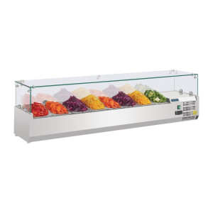 Šaldytuvas su ingredientų vitrina - 8 X GN 1/4 - Polar - Fourniresto