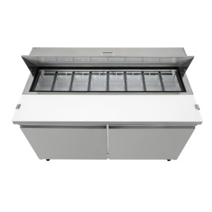 Paruošimo stalas su 2 durimis - 527 L 16 X GN 1/6 - Polar - Fourniresto