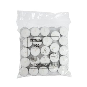 Arbatinės žvakės 4 valandos Ø 40 mm - Rinkinys iš 100 - Olympia