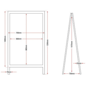 Pėsčiųjų takelio lentos medinis rėmas 1200 x 700 mm - Olympia - Fourniresto