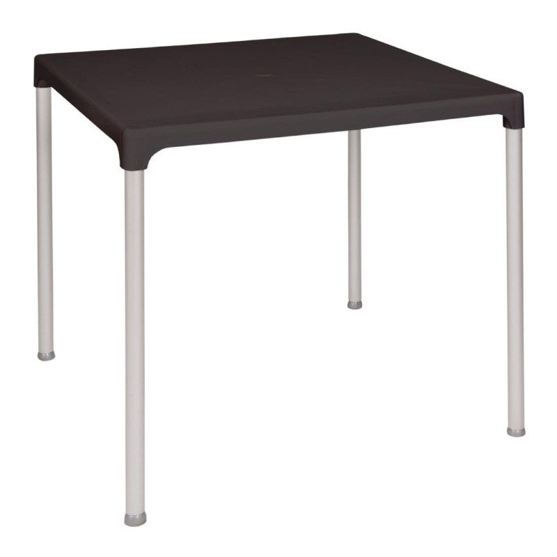 Table carrée avec pieds aluminium noire 750mm - Bolero - Fourniresto Table carrée avec pieds aluminium noire 750mm - Bolero - Fourniresto