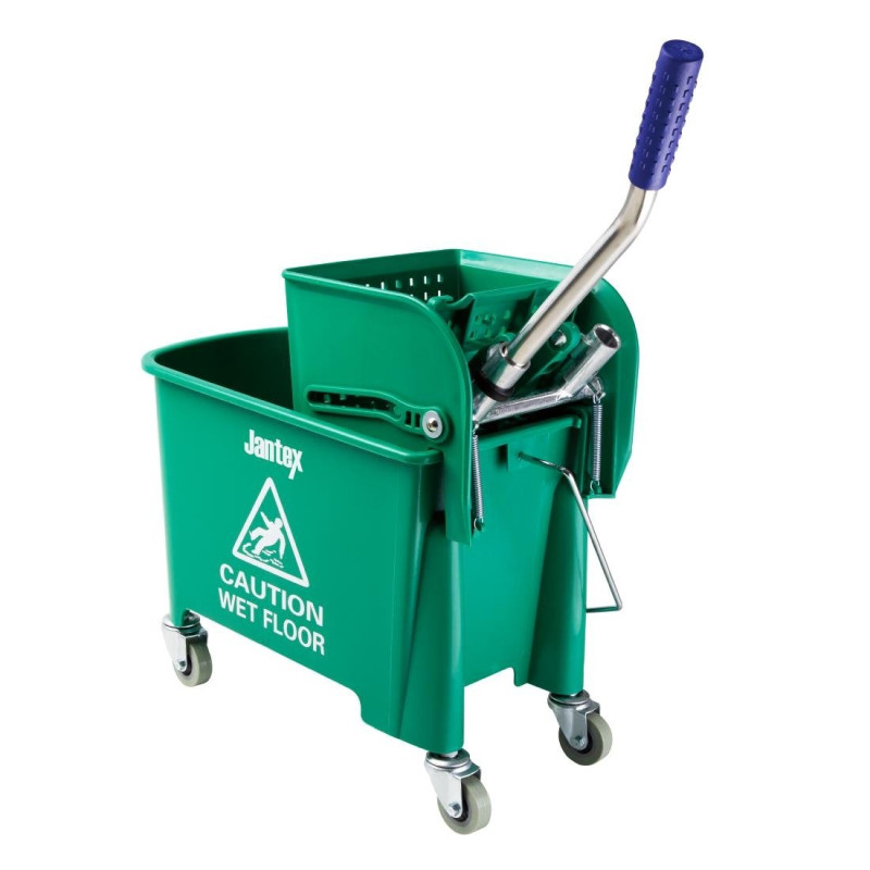 Green Kentucky Mop Bucket Wringer - 20L - Jantex - Fourniresto Green Kentucky Mop Bucket Wringer - 20L - Jantex - Fourniresto