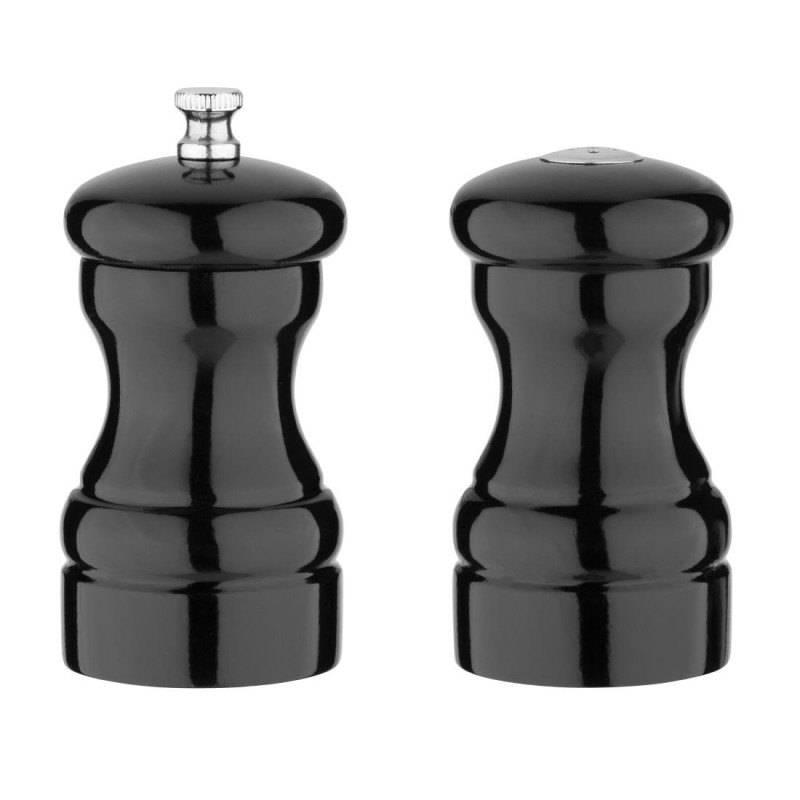 Salt and pepper set in black wood - Olympia - Fourniresto Salt and pepper set in black wood - Olympia - Fourniresto