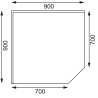 Kampo stalas iš nerūdijančio plieno L formos 900 x 700 mm - Vogue