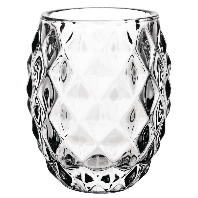 Photophore en verre transparent diamant 75mm - Lot de 6 - Olympia - Fourniresto Photophore en verre transparent diamant 75mm - Lot de 6 - Olympia - Fourniresto