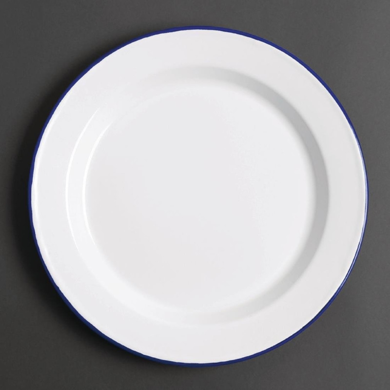 Flat enamelled steel plate 245mm - Set of 6 - Olympia - Fourniresto Flat enamelled steel plate 245mm - Set of 6 - Olympia - Fourniresto