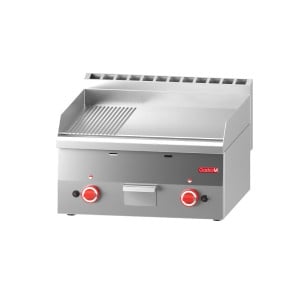 Plancha Dujinė Plokštė Pusiau Lygi Pusiau Gofruota - L 600 x P 600mm - Gastro M