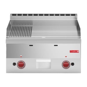 Plancha Dujinė Plokštė Pusiau Lygi Pusiau Gofruota - L 600 x P 600mm - Gastro M