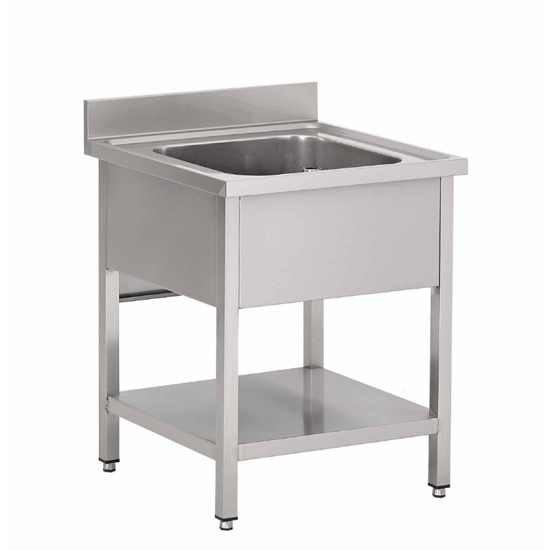 Nerūdijančio plieno mazgas su žemu lentynu 1 kubilas - 700 x 700 mm - Gastro M Nerūdijančio plieno mazgas su žemu lentynu 1 kubilas - 700 x 700 mm - Gastro M