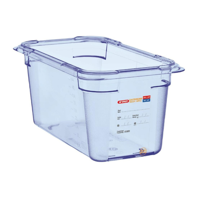 Blue airtight container ABS GN1/4 150mm - Araven - Fourniresto Blue airtight container ABS GN1/4 150mm - Araven - Fourniresto