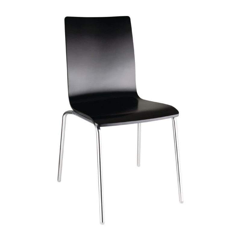 Chaise dossier carré noire - Lot de 4 - Bolero - Fourniresto Chaise dossier carré noire - Lot de 4 - Bolero - Fourniresto