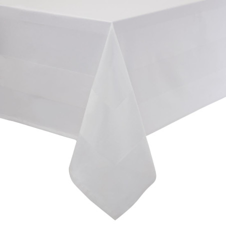 White Satin Band Tablecloth - 1370 x 1780 mm - Mitre Luxury - Fourniresto