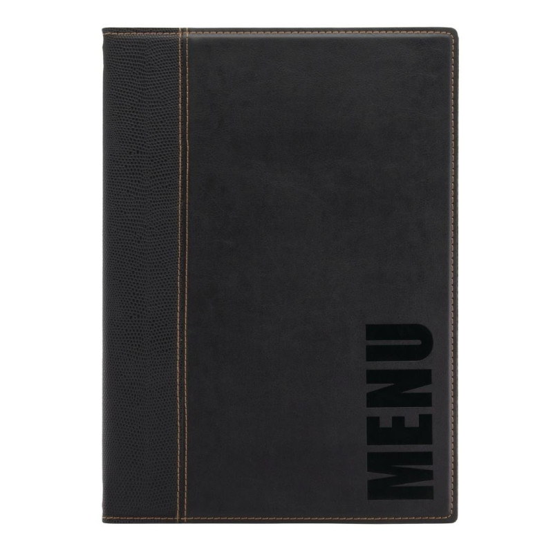 Contemporary A4 Black Menu Cover - Securit - Fourniresto Contemporary A4 Black Menu Cover - Securit - Fourniresto
