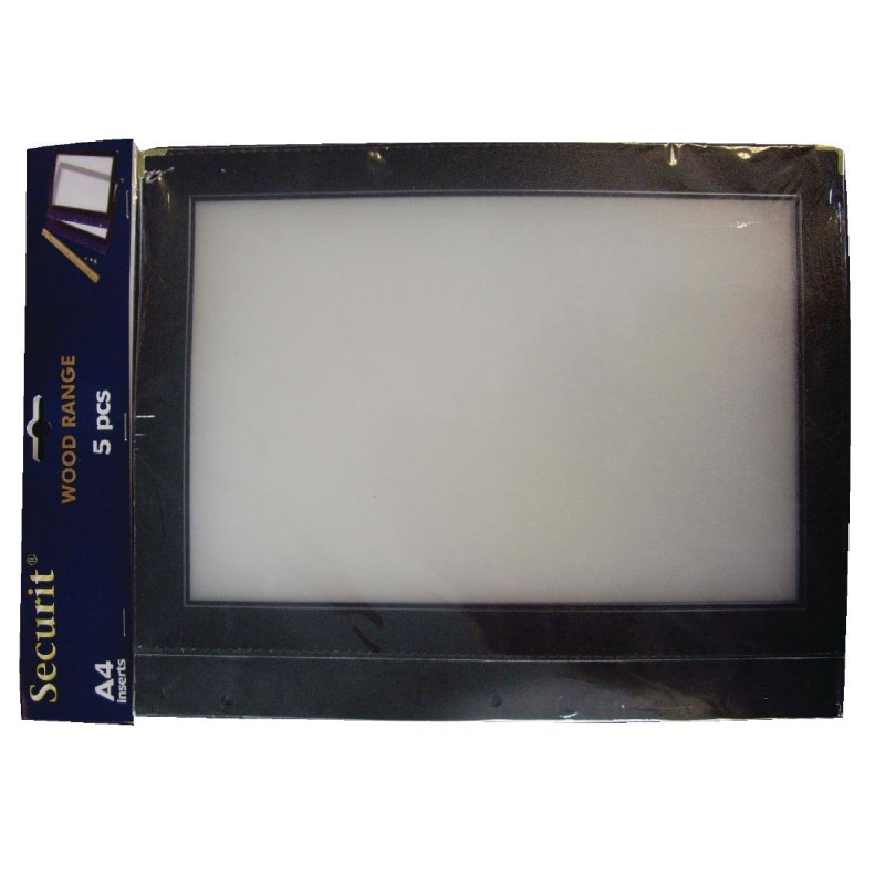 Inserts Supplémentaires Noirs A4 - Securit - Fourniresto Inserts Supplémentaires Noirs A4 - Securit - Fourniresto