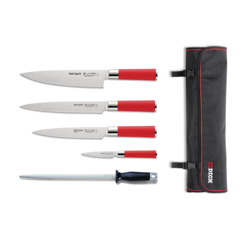 Set of 5 Red Spirit Knives and Case - Dick Set of 5 Red Spirit Knives and Case - Dick