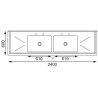 Plieno nerūdijančio plieno kriauklė - I 2400 x G 600 mm - Vogue