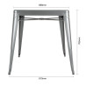 Kvadratinis pilkas metalizuotas plieninis stalas - I 668 x G 668 mm - Bolero