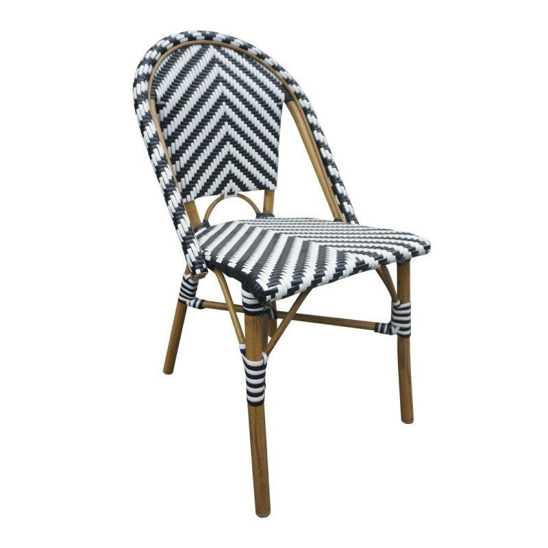 Parisian Style Black Rattan Chair - Set of 2 - Bolero Parisian Style Black Rattan Chair - Set of 2 - Bolero