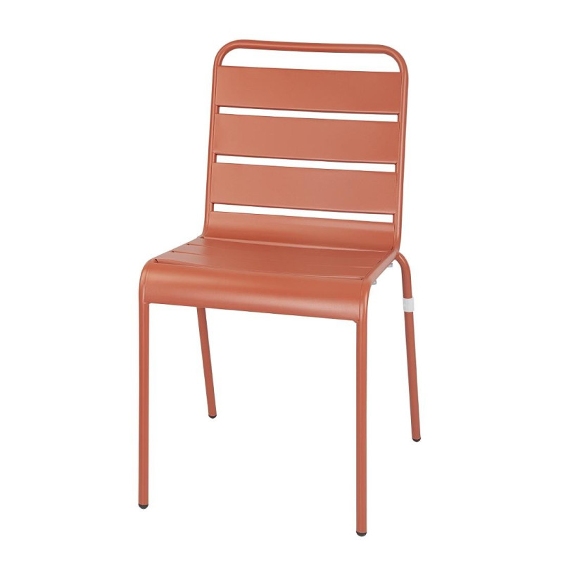 Plieninės grotelės kėdė - terakota - 4 vnt. - Bolero Plieninės grotelės kėdė - terakota - 4 vnt. - Bolero