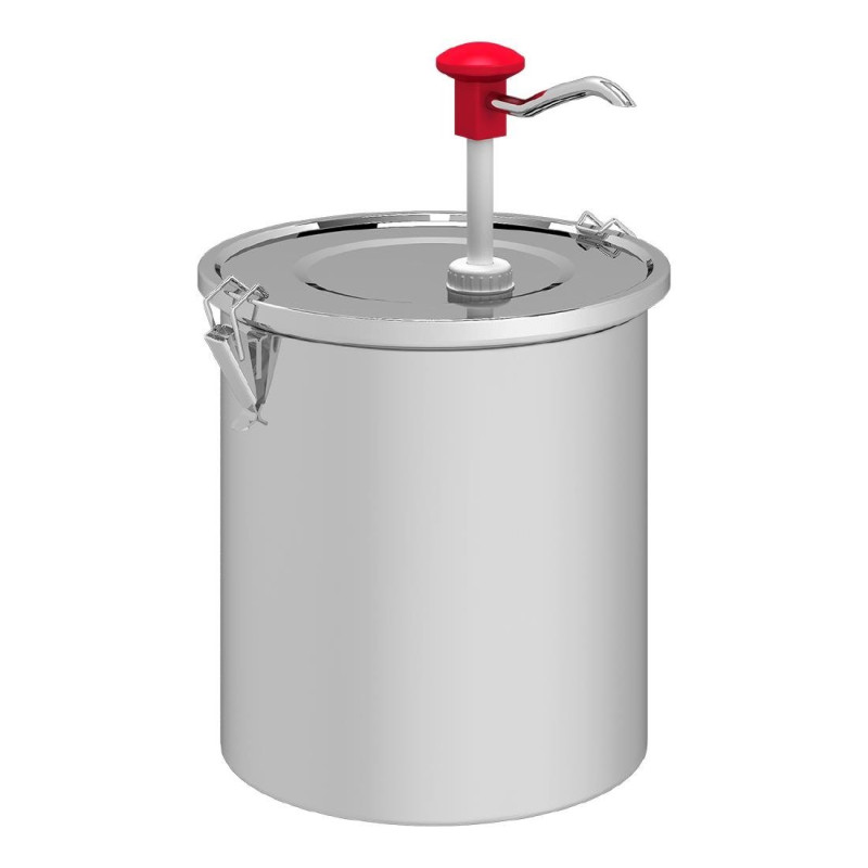 Pumpinis padažų dozatorius iš nerūdijančio plieno - 5 L - Gastro M Pumpinis padažų dozatorius iš nerūdijančio plieno - 5 L - Gastro M