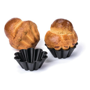 Moules à Mini Brioche Antiadhésifs 75 mm - Rinkinys iš 12, Matfer Bourgeat